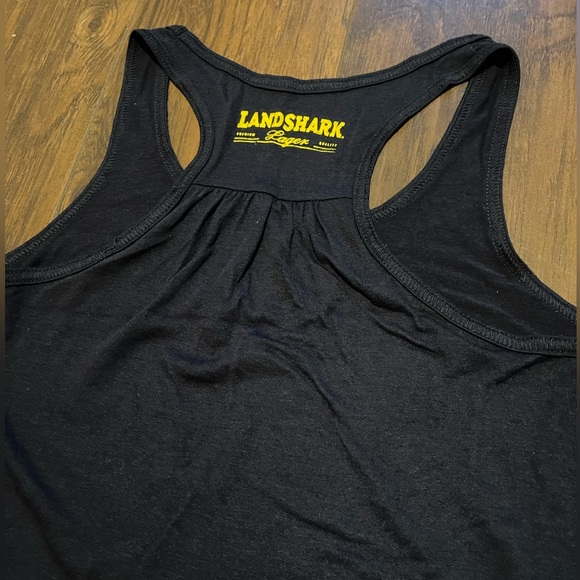 Landshark Beer racer back tank top chest logo drinking shirt Small - Picture 4 of 5